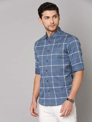 Men's Checkered Slim Fit Cotton Casual Shirt
