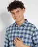 Men Checked Slim Fit Shirt with Patch Pocket